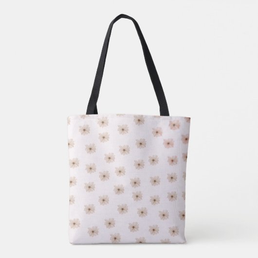 Neutral Daisy Pattern Canvas tas (Achterkant)