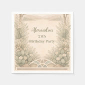 Neutral Desert Floral Birthday Servet (Voorkant)
