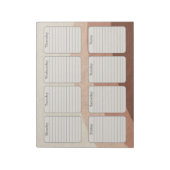 Neutral Earth Tone Boho Weekplanner Notitieblok (Gedraaid)