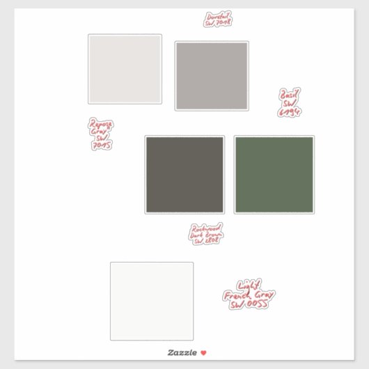 Neutral & Earth Tone Color Swatch Sticker Set (Vel)