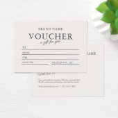 Neutral Earthy Modern Business Certificat cadeau (Bureau)