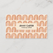 Neutral Earthy Rainbows Pattern Boho Unique Visitekaartje (Voorkant)