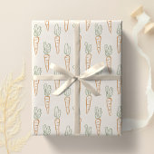 Neutral Easter Pattern Carrot Spring Garden Beige Cadeaupapier