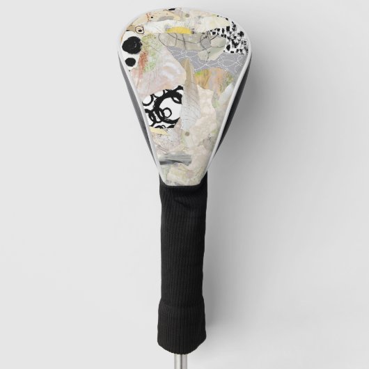 Neutral Elegant Abstract Collage Design Golfheadcover (Voorkant)