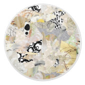 Neutral Elegant Abstract Collage Design Keramische Knop (Voorkant)