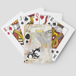 Neutral Elegant Abstract Collage Design Pokerkaarten