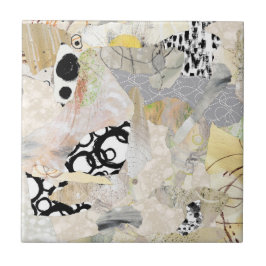 Neutral Elegant Abstract Collage Design Tegeltje