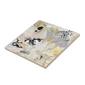 Neutral Elegant Abstract Collage Design Tegeltje (Zijkant)