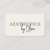 Neutral Esthetician Skincare QR Code Professional Visitekaartje (Voorkant)