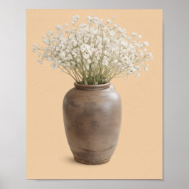  Neutral Farmhouse Art Baby’s Breath Frame Ready  Poster