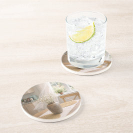 Neutral Farmhouse Wildflower Floral Sandstone Zandsteen Onderzetter