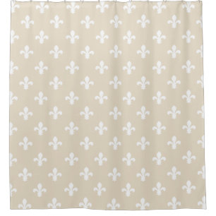 Neutral Fleur de Lys Douchegordijn