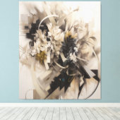 Neutral Floral Botanical Soft Natuur Geïnspireerd Canvas Afdruk (Insitu (Houten vloer))