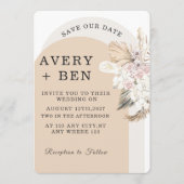 Neutral Floral Save the Date Invitation  (Devant)