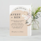 Neutral Floral Save the Date Invitation  (Debout devant)