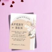 Neutral Floral Save the Date Invitation 