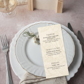 Neutral Floral Wedding Menu Card