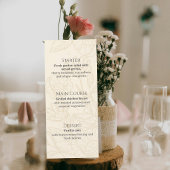 Neutral Floral Wedding Menu Card