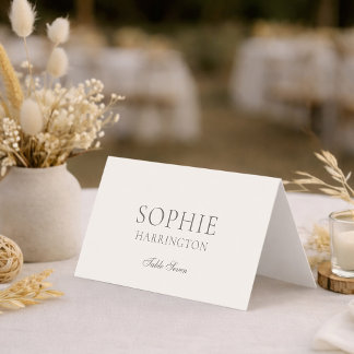 Neutral Floral Wedding Place Cards