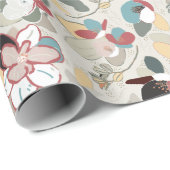 Neutral Floral Winter Magnolia Cadeaupapier (Rol Hoek)