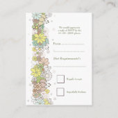 Neutral Flower Garden Wedding RSVP Kaarten (Achterkant)