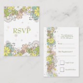 Neutral Flower Garden Wedding RSVP Kaarten (Voorkant / Achterkant)