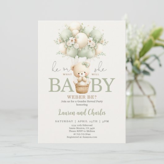 Neutral Gender Reveal Invitation (Debout devant)