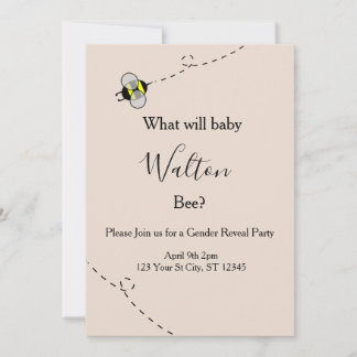 Neutral Gender Reveal Invitations Bee Themed Kaart