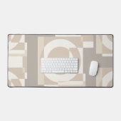 Neutral Geometric Abstract - Modern Bauhaus Bureaumat (Keyboard & Muis)