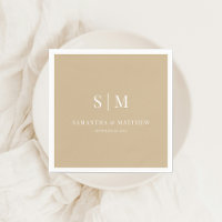 Neutral Gold Elegant paar Initialen bruiloft