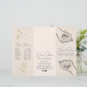 Neutral Gold Specks Nail Salon Prijs Lijst Brochur (Staand voorkant)
