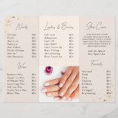 Neutral Gold Specks Nail Salon Prijs Lijst Brochur (Achterkant)