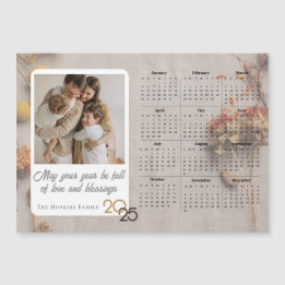 Neutral Holiday Kaart Custom Fotokalender Magneet