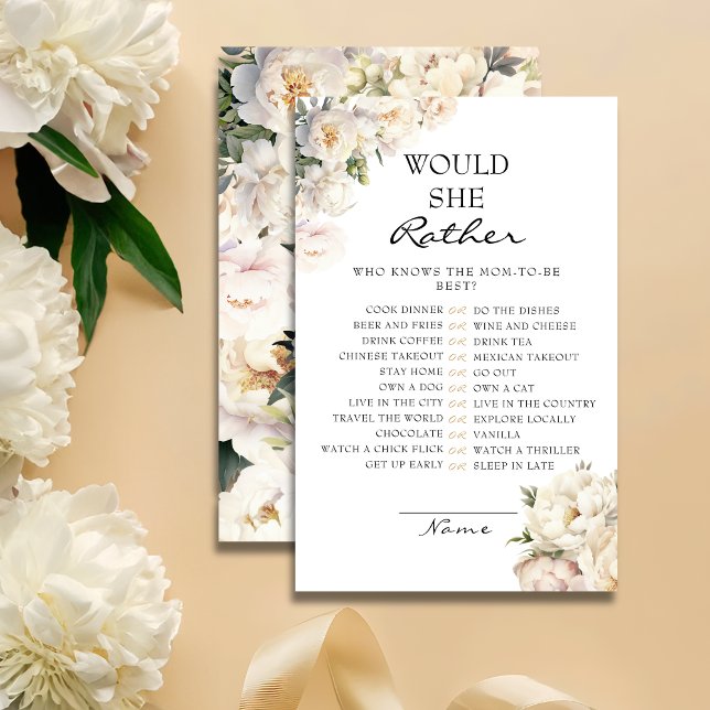 Neutral Ivory Peony Would She Rather Game Card (Creator heeft geüpload)