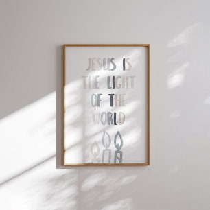 Neutral Jesus is het licht van het wereld poster