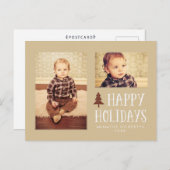 Neutral Joyeux Fêtes Noël 2 Photo Carte postale (Devant / Derrière)