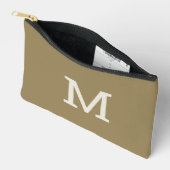 Neutral Khaki Taupe Monogram Initiaal Accessoire T Etui (Open)