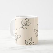 Neutral Leaf Mug | Beige Coffee Mug (Devant gauche)