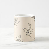 Neutral Leaf Mug | Beige Coffee Mug (Centre)