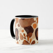 Neutral Leaves & Shapes Mug – Artistic Boho Patter (Devant gauche)