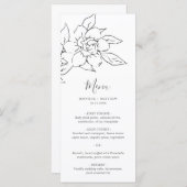Neutral Line Art Floral Elegante bruiloft Menu (Voorkant / Achterkant)