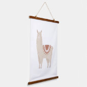 Neutral Llama Boho Nursery Decor Hangend Wandkleed (Gebogen)