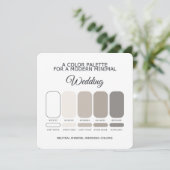 Neutral Minimal Wedding Color Palette Card Kaart (Staand voorkant)