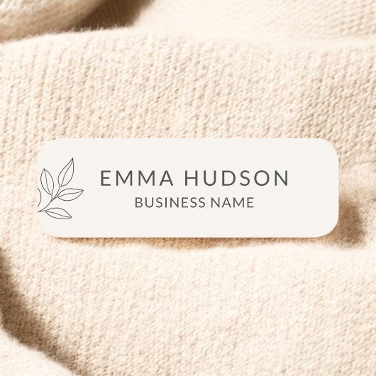 Neutral Minimalist Botanical Small Business  Naamplaatje