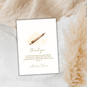 Neutral Minimalist Pastry Chef Baby shower Bedankkaart