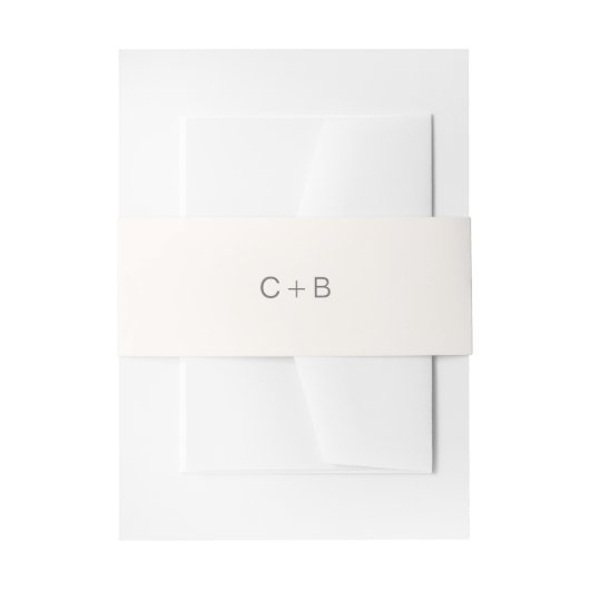 Neutral Monogram Modern Wedding Uitnodigingen Wikkel (Voorkant Voorbeeld)