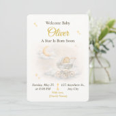 Neutral Moon Baby Shower Invitation Editable (Debout devant)