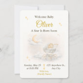 Neutral Moon Baby Shower Invitation Editable (Devant)