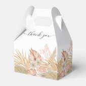 Neutral Palm and Pampas Flower Decor Wedding Bedankdoosjes (Achterkant)