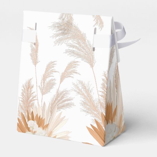 Neutral Pampas-Baby shower Bedankdoosjes (Achterkant)